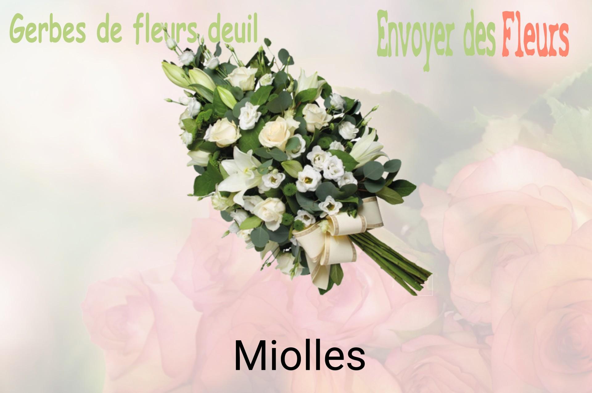 Gerbe de fleurs de deuil livrée à Miolles